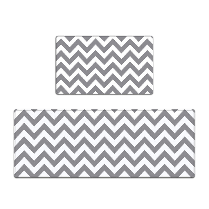 Modern Chevron Pattern Kitchen Mat Set Bowlift