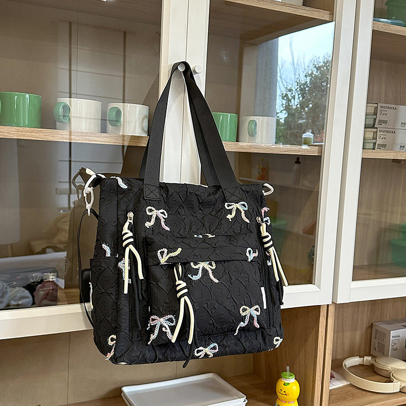 Quilted Bow-Detail Fashion Backpack Bowlift