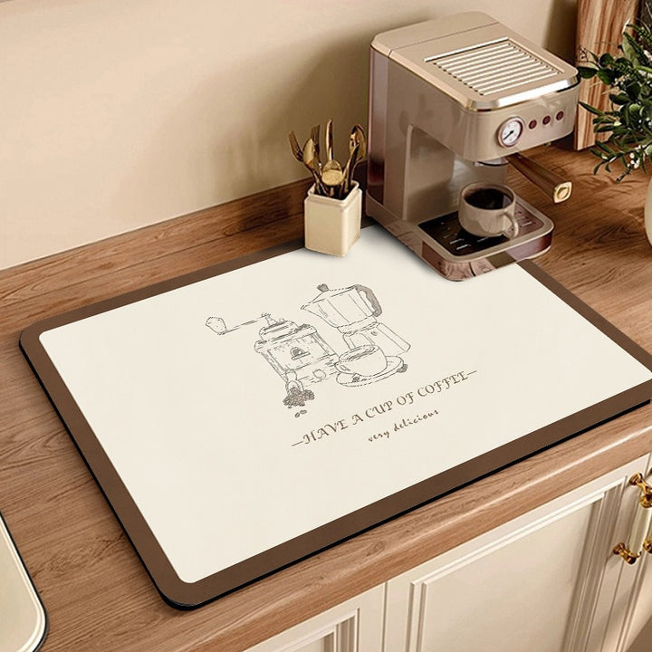 Coffee-Themed Kitchen Mat Bowlift