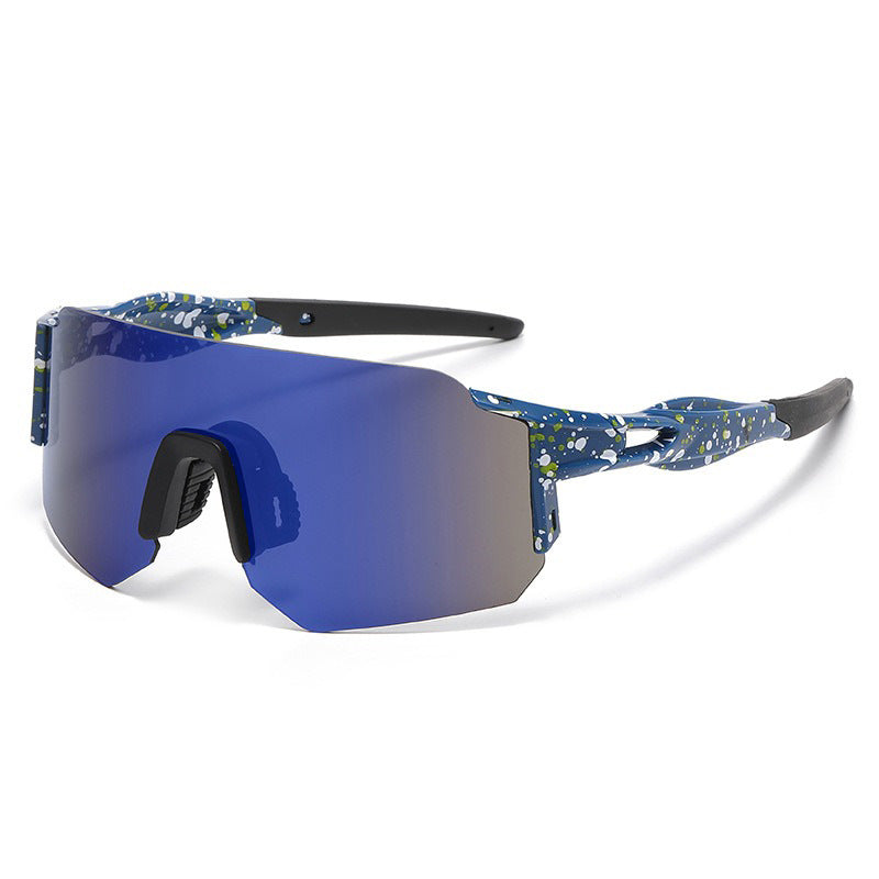 Unisex nan Wraparound sports sunglasses with mirrored one-piece visor and flexible plastic temple Bowlift