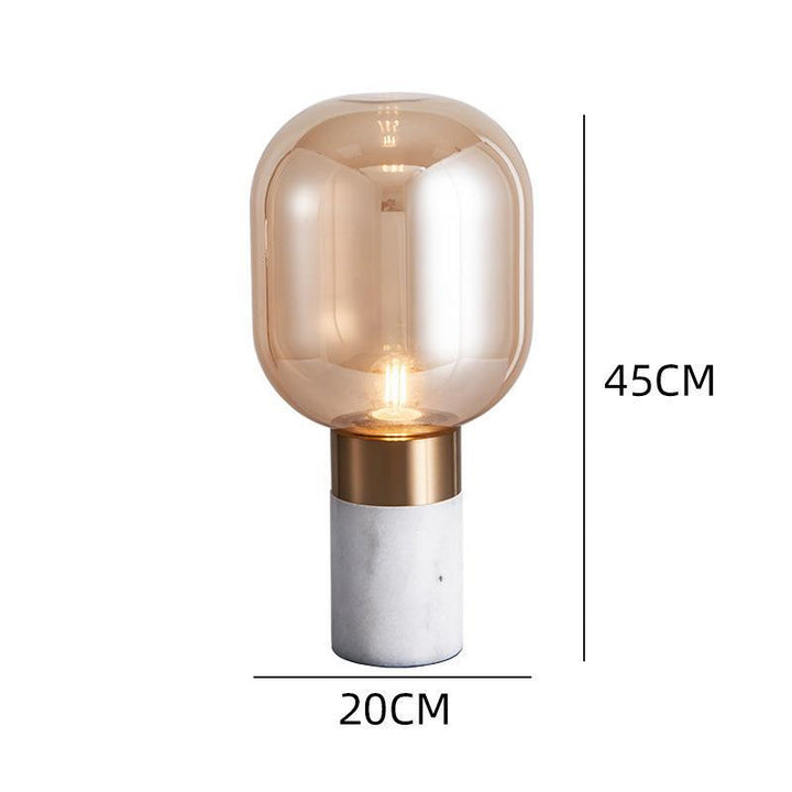 Contemporary Glass Table Lamp with Metallic Base