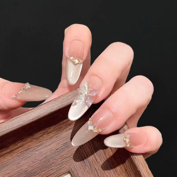 Floral Embellished Press-On Nail Set