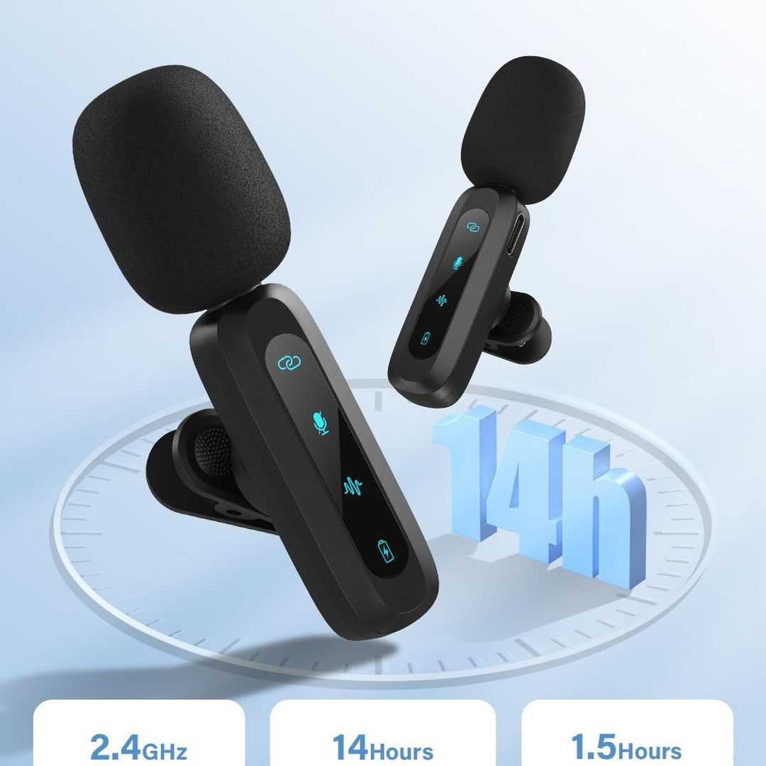 Wireless Lavalier Microphone with High-Sensitivity Audio Recording Bowlift
