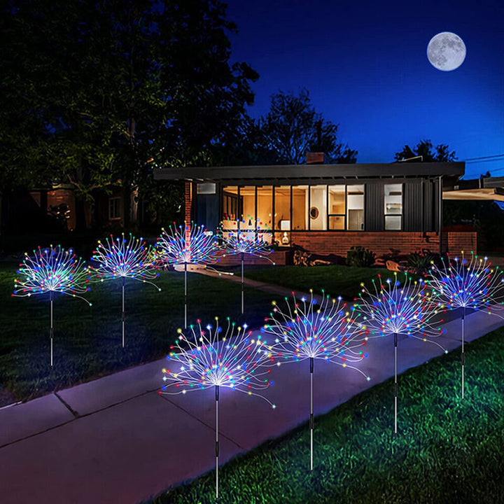 Sparkler-Style Solar LED Garden Stake Lights With Dynamic Firework Effect Bowlift