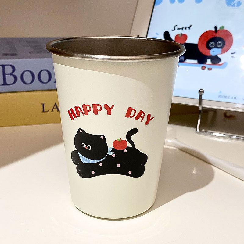 Stainless Steel Drinking Cup with Cheerful Dog Design Bowlift