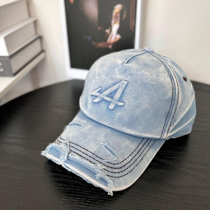 Women's Distressed Vintage Style Baseball Cap Bowlift