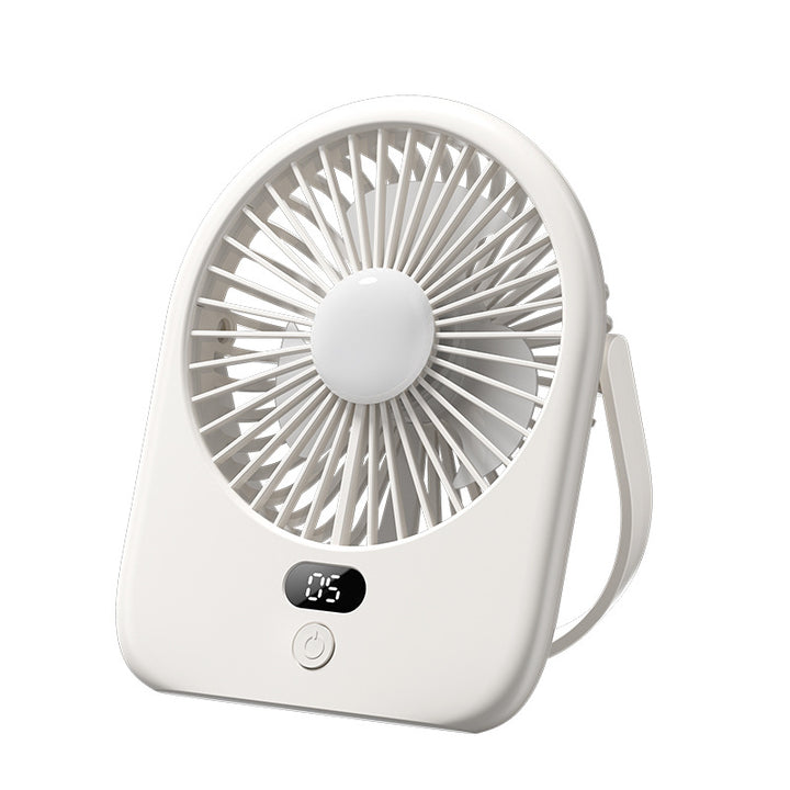 Unisex Rechargeable LED Desk Fan with Digital Display Bowlift