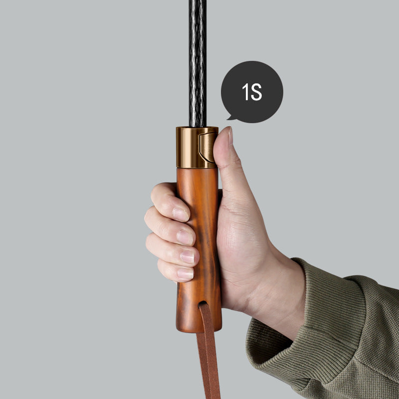 Men's automatic business umbrella with wooden handle Bowlift