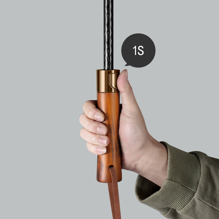 Men's automatic business umbrella with wooden handle Bowlift