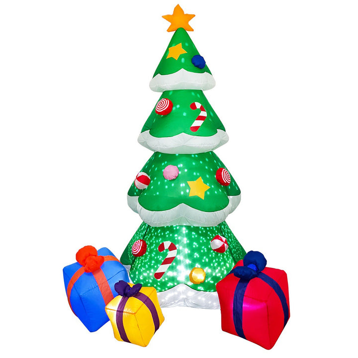 Inflatable Led Yard Santa Riding Polar Bear Outdoor Christmas Decoration With Internal Fan And Anchor Stakes