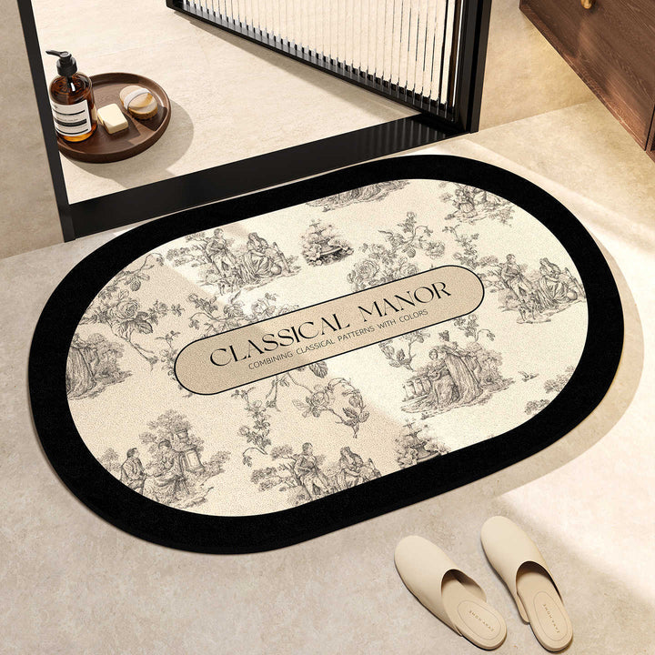 Elegant Oval Floor Mat Bowlift