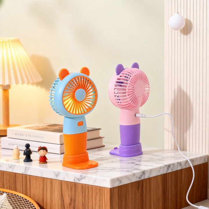 Women's portable hand-held fan with innovative animal design Bowlift