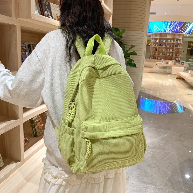 Textured Corduroy Backpack Bowlift