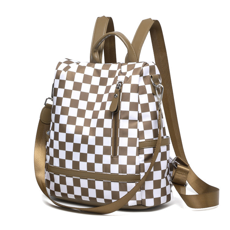 Stylish Checkered Backpack Bowlift