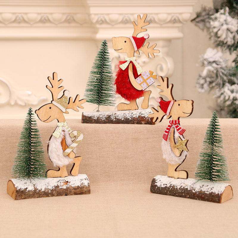 Decorative Wooden Reindeer Figurine Bowlift