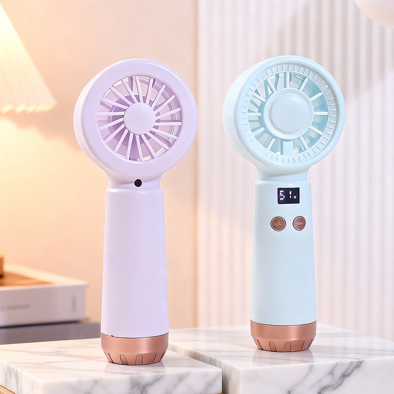 Portable USB Hand Fan with Digital Speed Display Bowlift