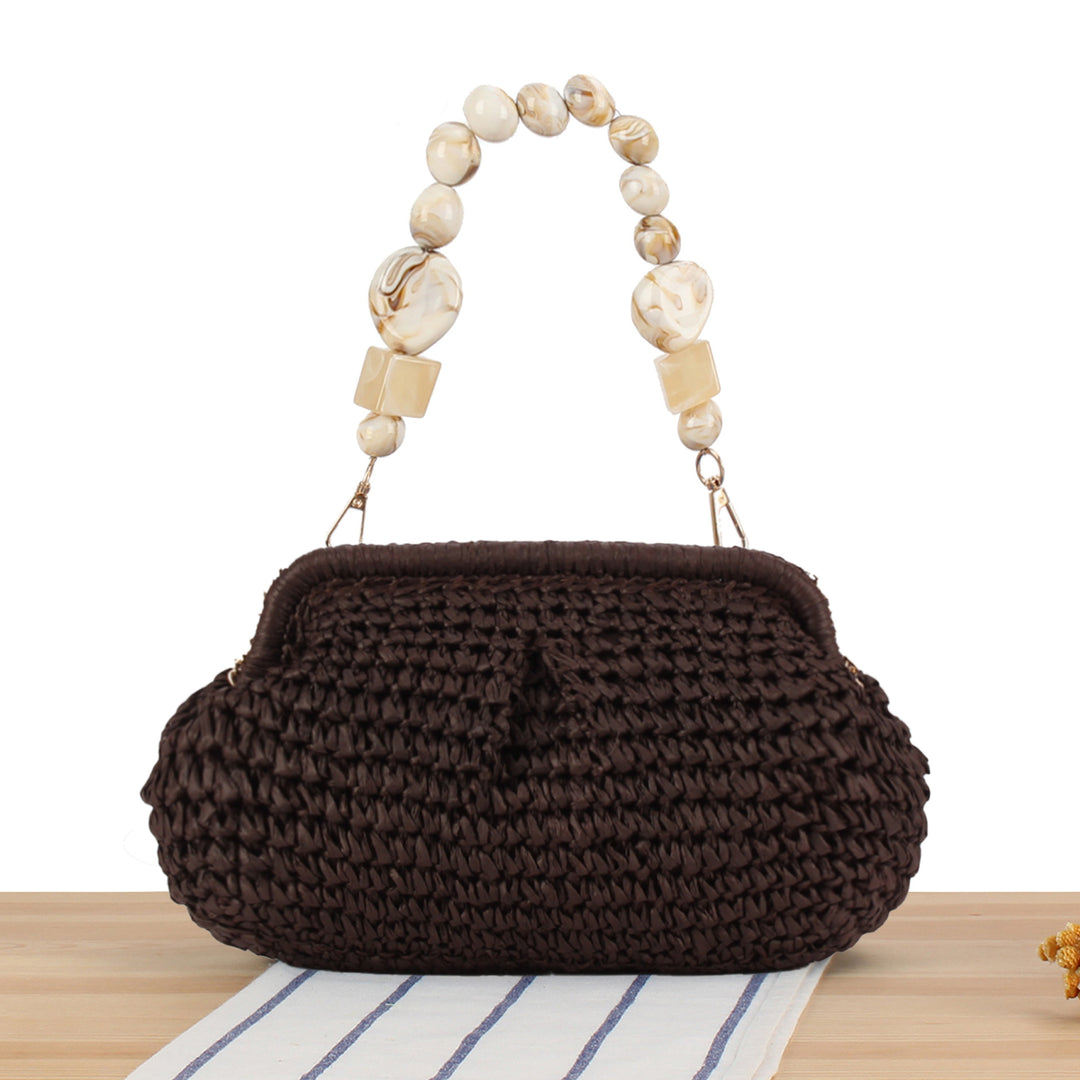 Handbag with Decorative Wooden Handles Bowlift