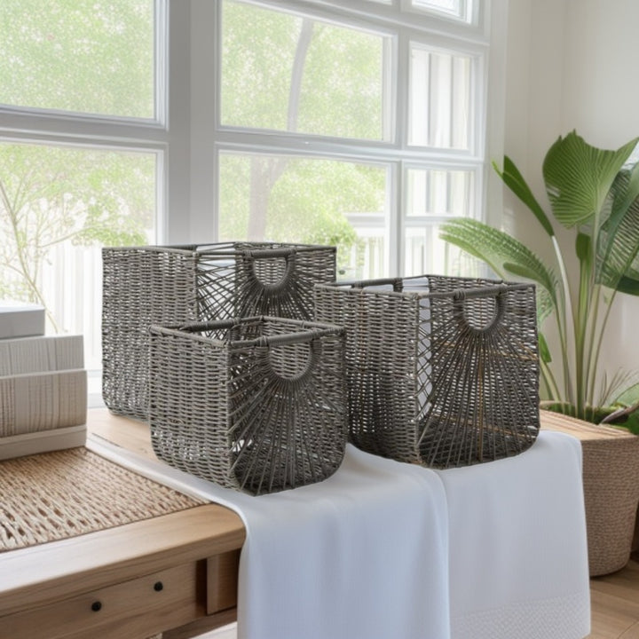 Stylish Woven Storage Cube Basket Bowlift
