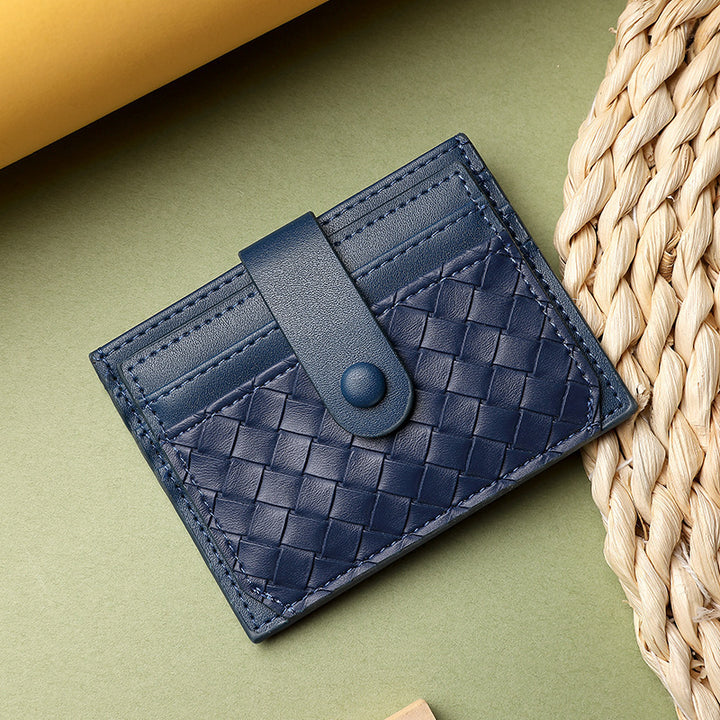 Woven Leather Credit Card Holder