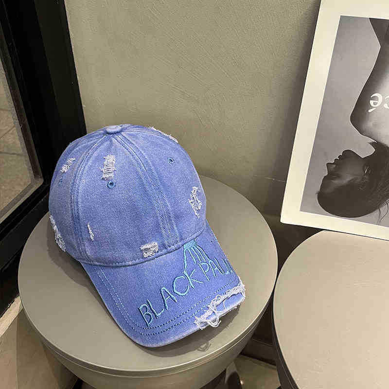 Women's Distressed Denim Baseball Cap Bowlift 1784188369