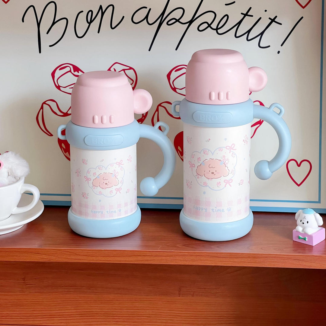Ladies Insulated Floral Pattern Thermos Bottle Bowlift