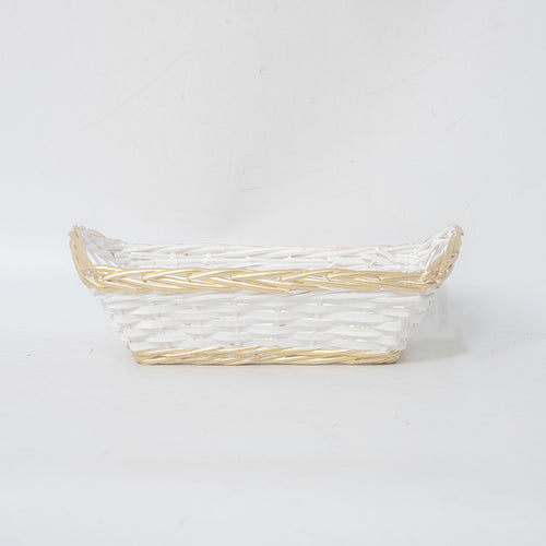 Decorative storage basket with braided frame