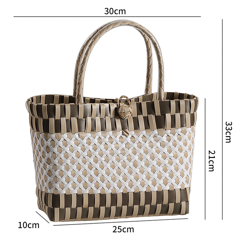 Stylish Woven Beach Tote Bowlift