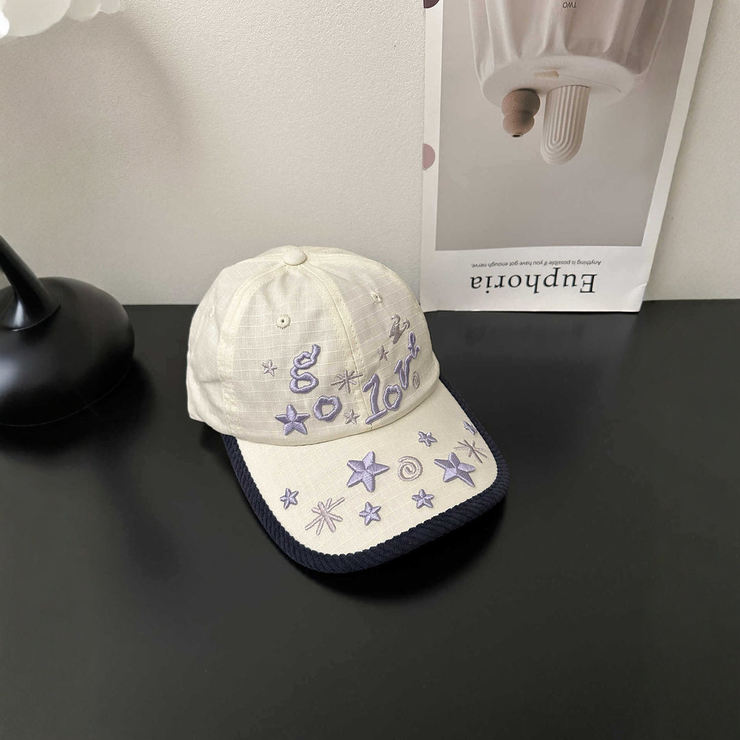 Women's Embroidered Star Pattern Baseball Cap Bowlift