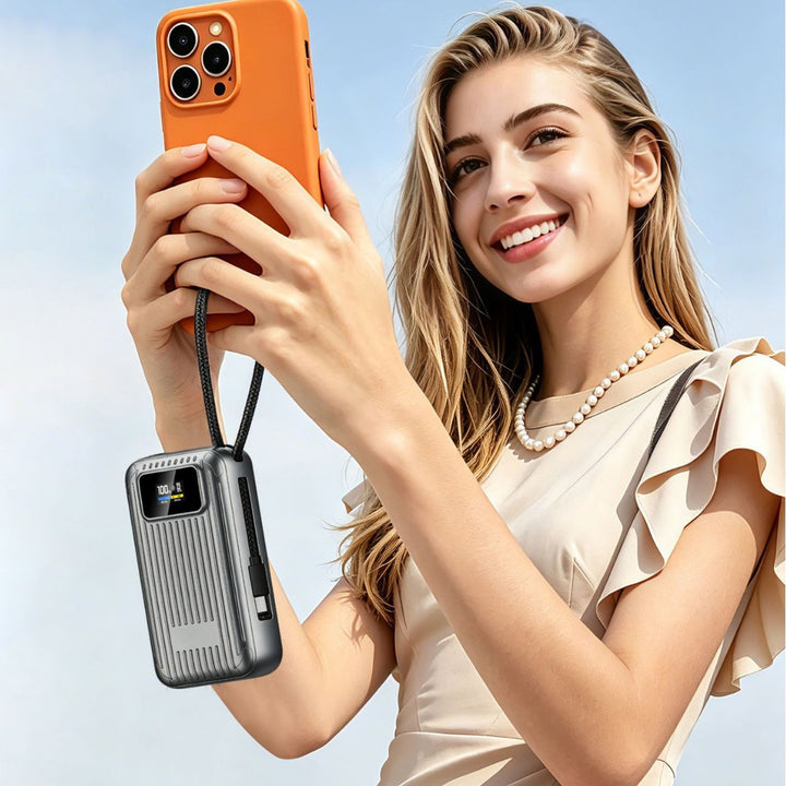 Compact power bank with intelligent LCD display and fast charging function Bowlift