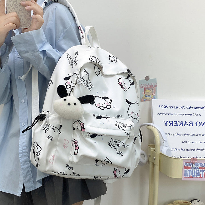 Whimsical Cartoon-Patterned Backpack Bowlift