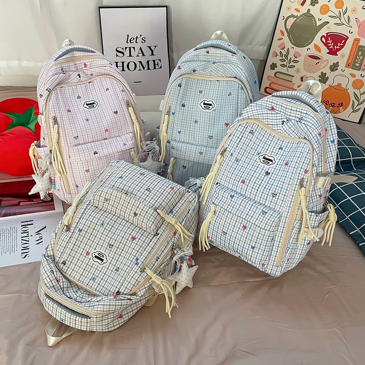 Cute Multi-Pocket Printed Backpack Bowlift