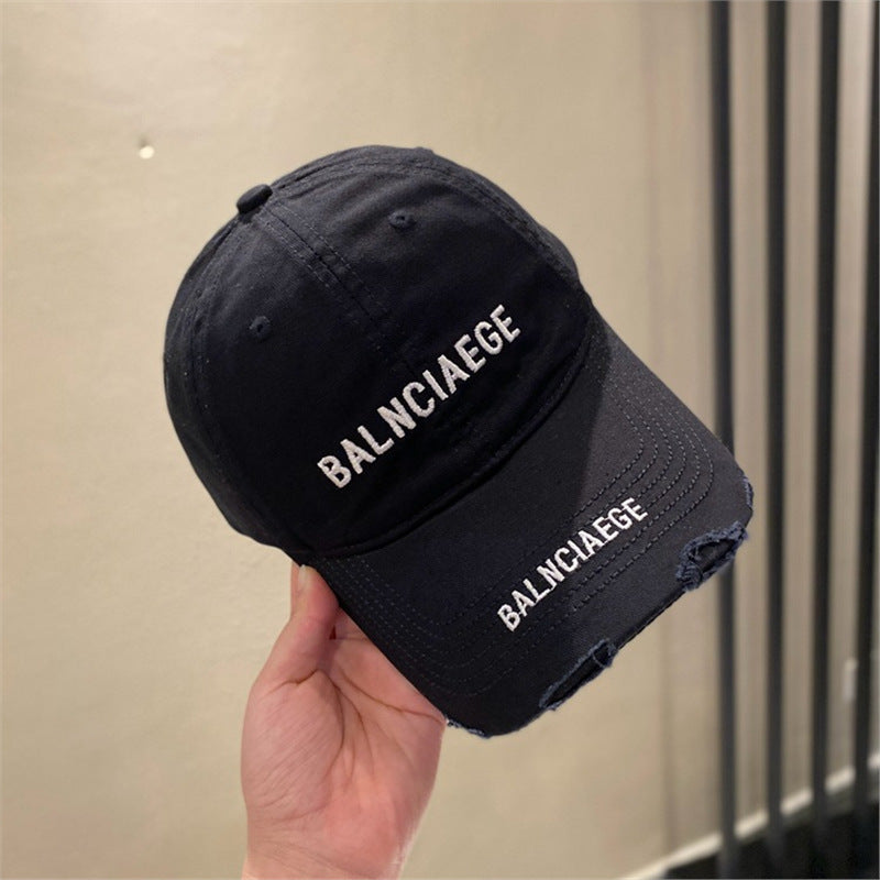 Men's Distressed Adjustable Baseball Cap Bowlift