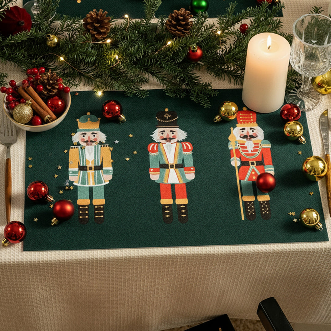 Decorative door mat with nutcracker motif and durable structure Bowlift