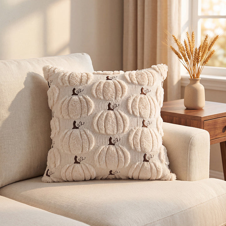 Plush Pumpkin Motif Throw Pillow