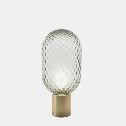 Glass Mushroom Table Lamp with Decorative Base