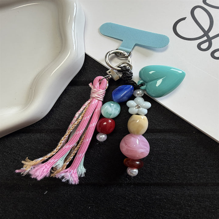 Decorative Beaded Charm Keychain Bowlift 1790134862