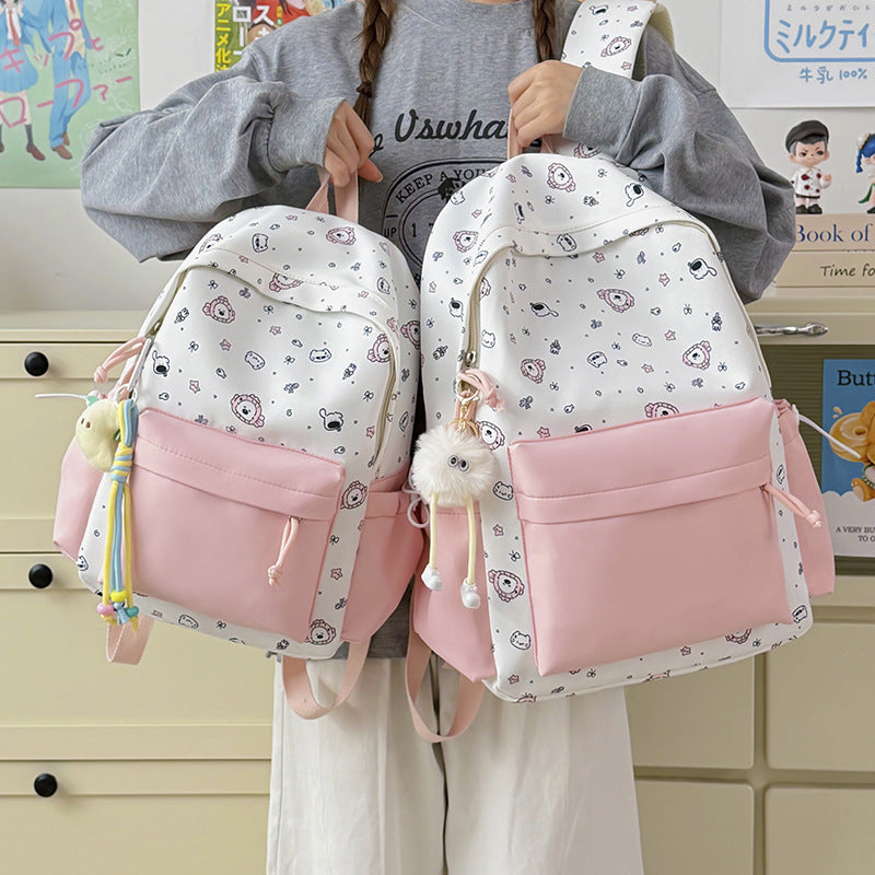 Playful Bunny Ears Printed Backpack Bowlift