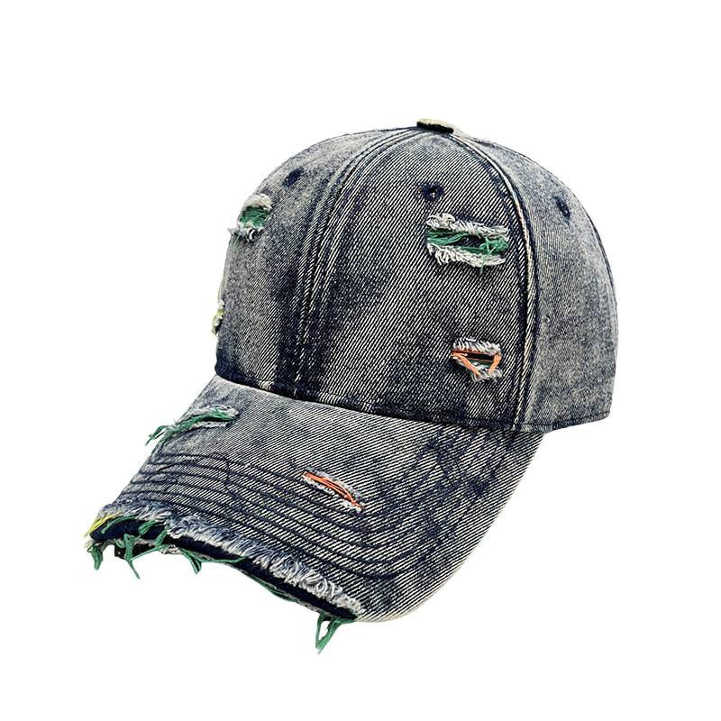 Women's Distressed Denim Baseball Cap Bowlift   1784084142