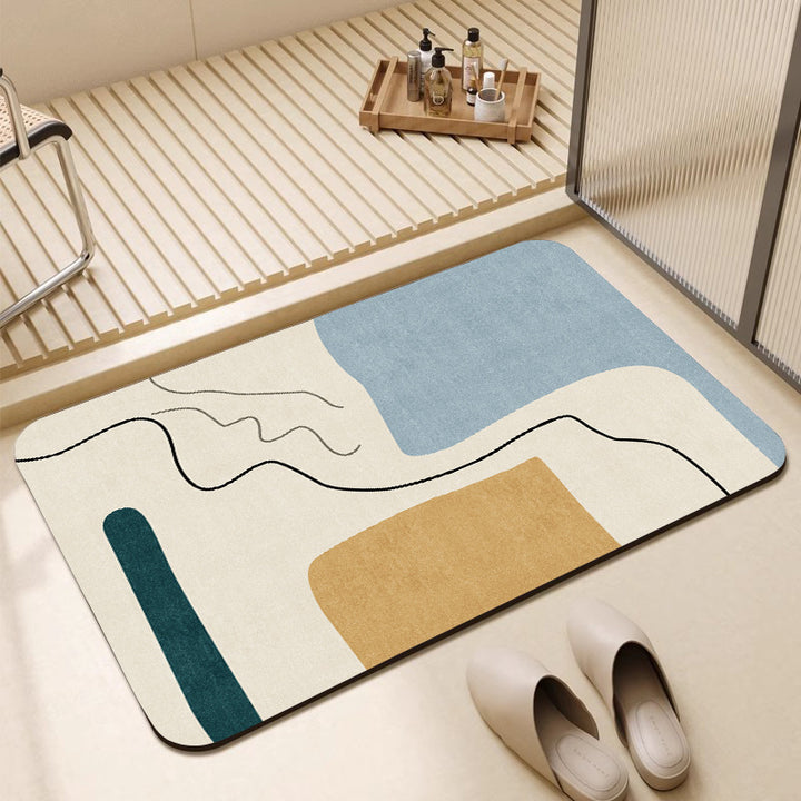Stylish Geometric Pattern Bath Mat Bowlift