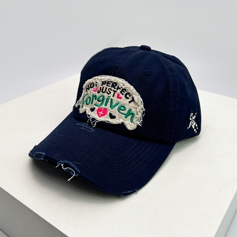 Women's Distressed Cotton Inspirational Baseball Cap Bowlift