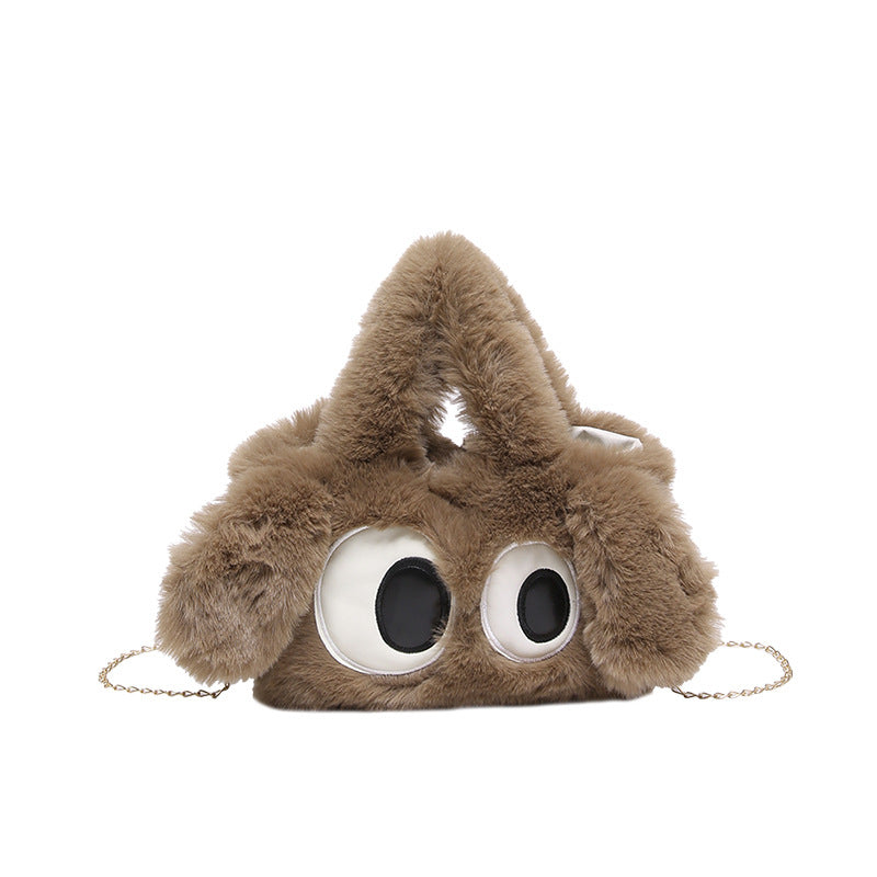 Cozy plush shoulder bag with ear application Bowlift