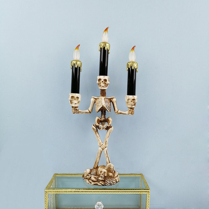 Skeleton Candle Holder Candelabra Bowlift