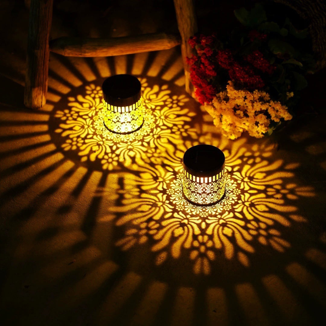 Decorative Solar Wall Light With Mandala Projection Pattern Bowlift