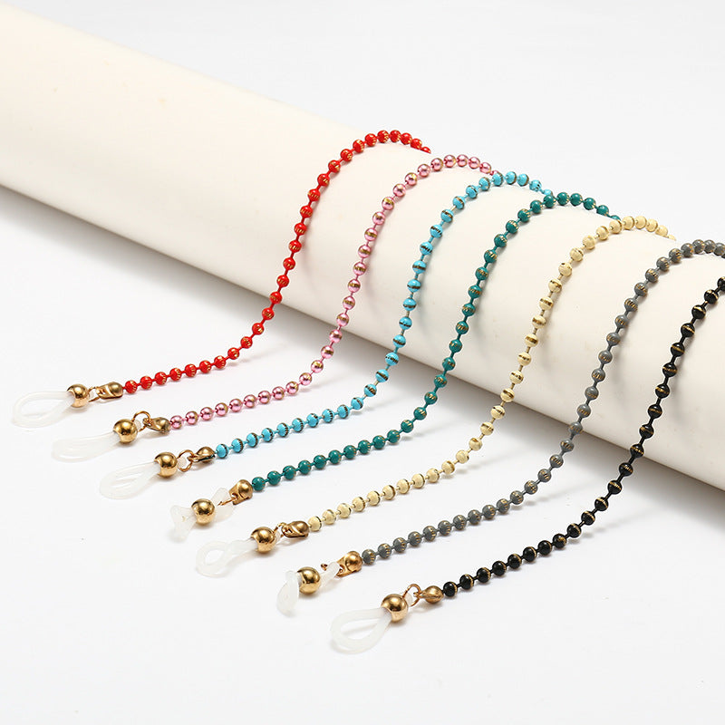 Fashionable Cat-Eye Glasses with Beaded Chain Bowlift