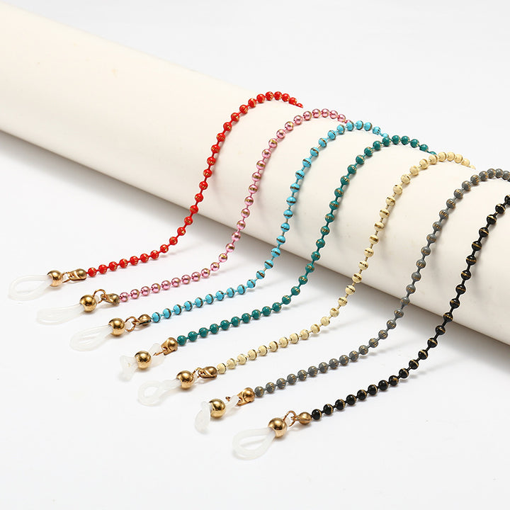 Fashionable Cat-Eye Glasses with Beaded Chain Bowlift