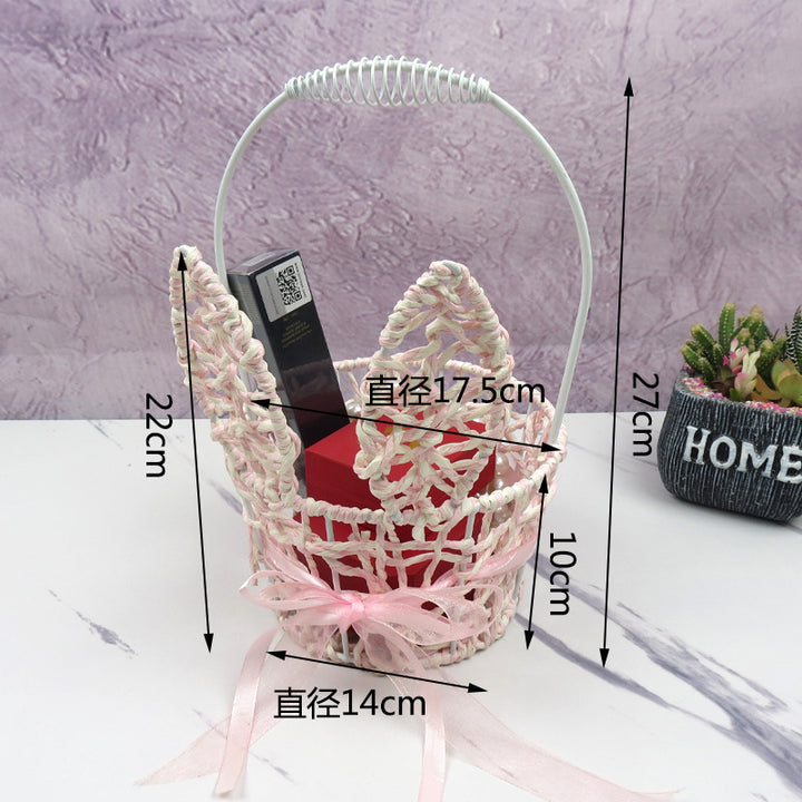 Women's Decorative Basket with Bow Accent Bowlift