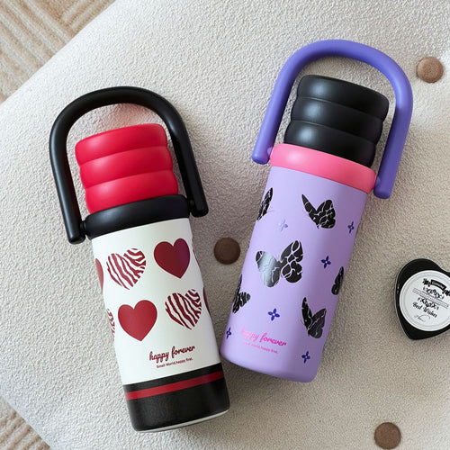 Ladies Insulated Drink Bottle with Design and Practical Handle Bowlift
