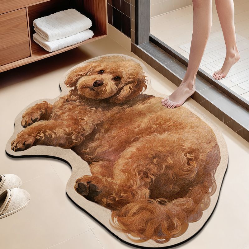 Cat-Themed Plush Bath Rug Bowlift