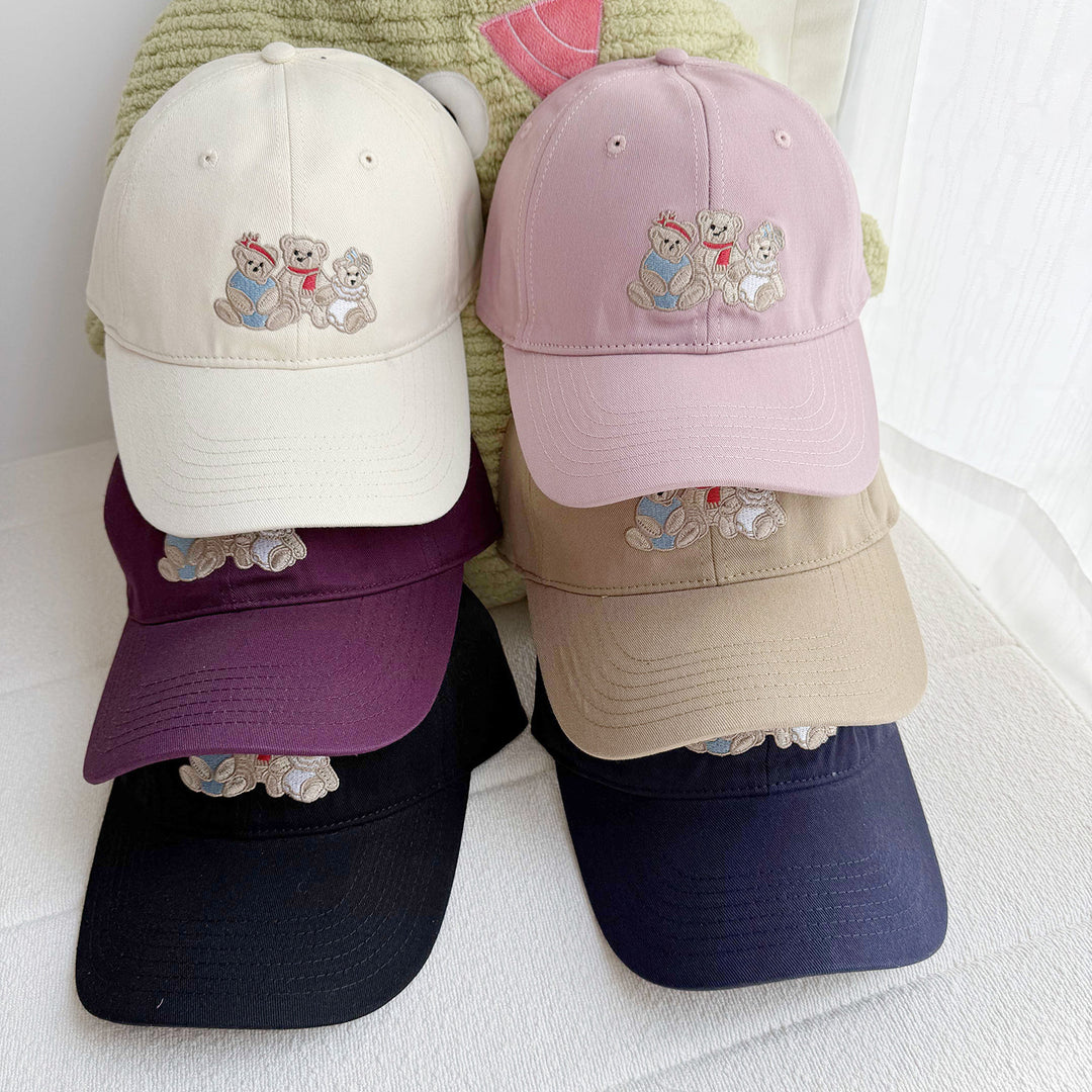Women's Playful Embroidered Bear Cap Bowlift