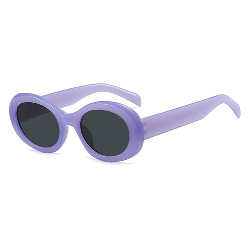 Women's fashionable sunglasses in original oval design with transparent frame and UV protection Bowlift
